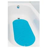 Boon Non-Slip Textured Baby Bathtub Mat with Hanging Hook & Drain Holes, Ripple Blue