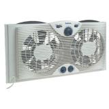 Holmes Dual 8" Blade Twin Window Fan with Manual Controls, 3 Speed Settings, White