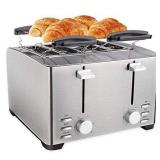 Schloï¿½ 4 Slice Toaster, Extra Wide Slot for Bread, Stainless Steel,Warming Rack, 6 Shade Settings, Bagel/Defrost/Cancel with Removal Crumb Tray (THT-3012D)