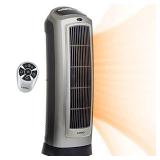 Lasko 755320 Ceramic Space Tower Heater, 8.5â³L x 7.25â³W x 23â³H, Silver
