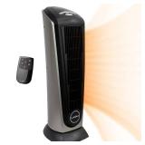 Lasko - Ceramic Tower Space Heater with Remote Control - Black/Silver