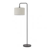 Globe Electric Barden 58" Dark Bronze Floor Lamp with Beige Fabric Shade, 67395