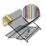 Better Houseware 1489 Large Folding Dish Rack, Black