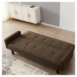 Heidine 74.8'' Linen Square Arm Sofa Bed