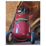 Contents of Shed (Like New Coleman Powermate 27 Gallon 5HP 115 Volt Air Compressor Located in Loft of Shed, must use a Ladder to Remove it from small front door in Loft-see pictures. SEE LIST OF OTHER