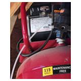 Contents of Shed (Like New Coleman Powermate 27 Gallon 5HP 115 Volt Air Compressor Located in Loft of Shed, must use a Ladder to Remove it from small front door in Loft-see pictures. SEE LIST OF OTHER