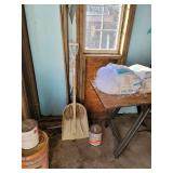 Contents of Shed (Like New Coleman Powermate 27 Gallon 5HP 115 Volt Air Compressor Located in Loft of Shed, must use a Ladder to Remove it from small front door in Loft-see pictures. SEE LIST OF OTHER