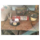 Contents of Shed (Like New Coleman Powermate 27 Gallon 5HP 115 Volt Air Compressor Located in Loft of Shed, must use a Ladder to Remove it from small front door in Loft-see pictures. SEE LIST OF OTHER