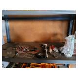 2 Metal Shelves and Contents (see pics for both shelves and contents)