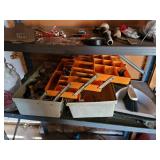 2 Metal Shelves and Contents (see pics for both shelves and contents)