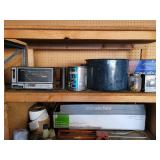 Wooden Shelf with Contents