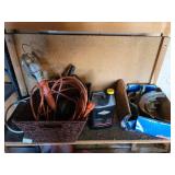 Wooden Shelf with Contents