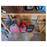 Wooden Shelf with Contents