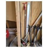 Contents of Corner (Wood, Wood Clamp, Crowbar, and Metal)