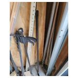 Contents of Corner (Wood, Wood Clamp, Crowbar, and Metal)
