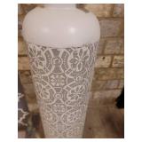 Large Metal Vase with Flowers