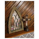 Mirror 23" and Standing Cross 14"
