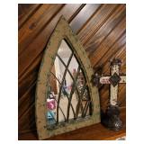 Mirror 23" and Standing Cross 14"