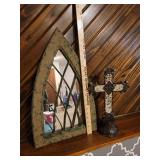 Mirror 23" and Standing Cross 14"
