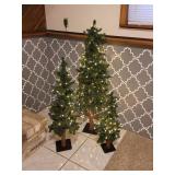 3 Thin Short Christmas Trees 24-46"