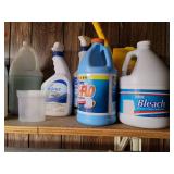 Household Cleaning and Laundry Supplies, Trashcan, Mop Bucket, Iron and Ironing Board (shelf not included) (bring your own boxes)