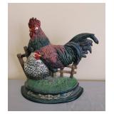 Cast Iron Rooster Doorstop 12 x 12