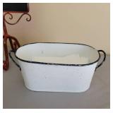 Rooster Chalkboard 7 x 21 and White Enamel Rooster Pan 10 x 5