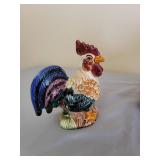 Ceramic Rooster Cookie Jar, Saltshaker, and Fighting Roosters Decor