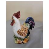 Ceramic Rooster Cookie Jar, Saltshaker, and Fighting Roosters Decor