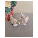 Ceramic Rooster Cookie Jar, Saltshaker, and Fighting Roosters Decor