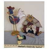 Wooden Rooster Decor