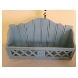 Ceramic Rabbit, Candle in Dish, and Wooden Shelf