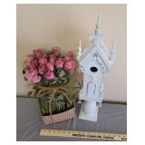 Birdhouse and Floral Decor