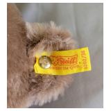 Steiff Mohair 13" Carmel Teddy Bear with Ear Tag 0202/36 with Fully Movable Joints (plant NOT included)
