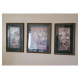 2- 20.5x32 Floral Pictures and 1-26.5x32 Floral Picture by Barbara Mock