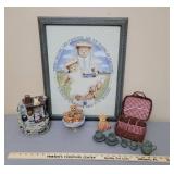 Teddy Bear Decor (Picture, 2 Tea Sets, and Water Fountain)