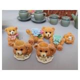 Teddy Bear Decor (Picture, 2 Tea Sets, and Water Fountain)