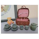 Teddy Bear Decor (Picture, 2 Tea Sets, and Water Fountain)