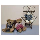 Teddy Bear Bookends and Teddy Bear in Chair