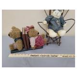 Teddy Bear Bookends and Teddy Bear in Chair