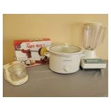 Small Appliances- Crock Pot, Blender, Food Chopper, and Apple Corer/Slicer/Peeler