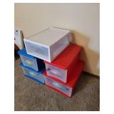 5 Large Plastic Storage Drawers