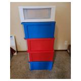5 Large Plastic Storage Drawers