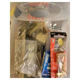 Batteries, Matches, Lighter, Child Safety Locks, and 2 Stackable Plastic Drawer Storage Containers with Contents