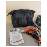 Black & Decker 6amp 3/8" Drill with Drill Bits and Bag