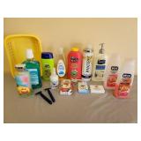 Soaps, Lotions, Shampoo, Razors, and Basket