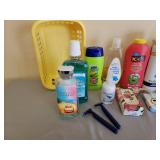 Soaps, Lotions, Shampoo, Razors, and Basket