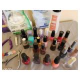 Facial Care and Nail Care Supplies in Basket