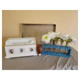 Mail Organizer, Serving Tray, Wall Scentsy Burner, and Floral Decor
