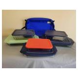 Pyrex Bakeware with Lids and Insulated Carrying Case